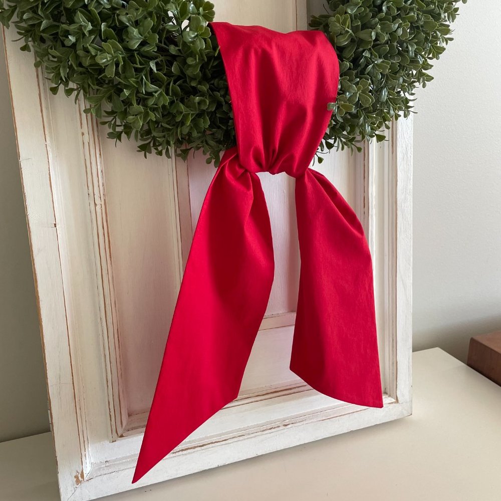 Hand Crafted Wreath Sash, Blank Sash Red Wreath Sash Patriotic Decor*